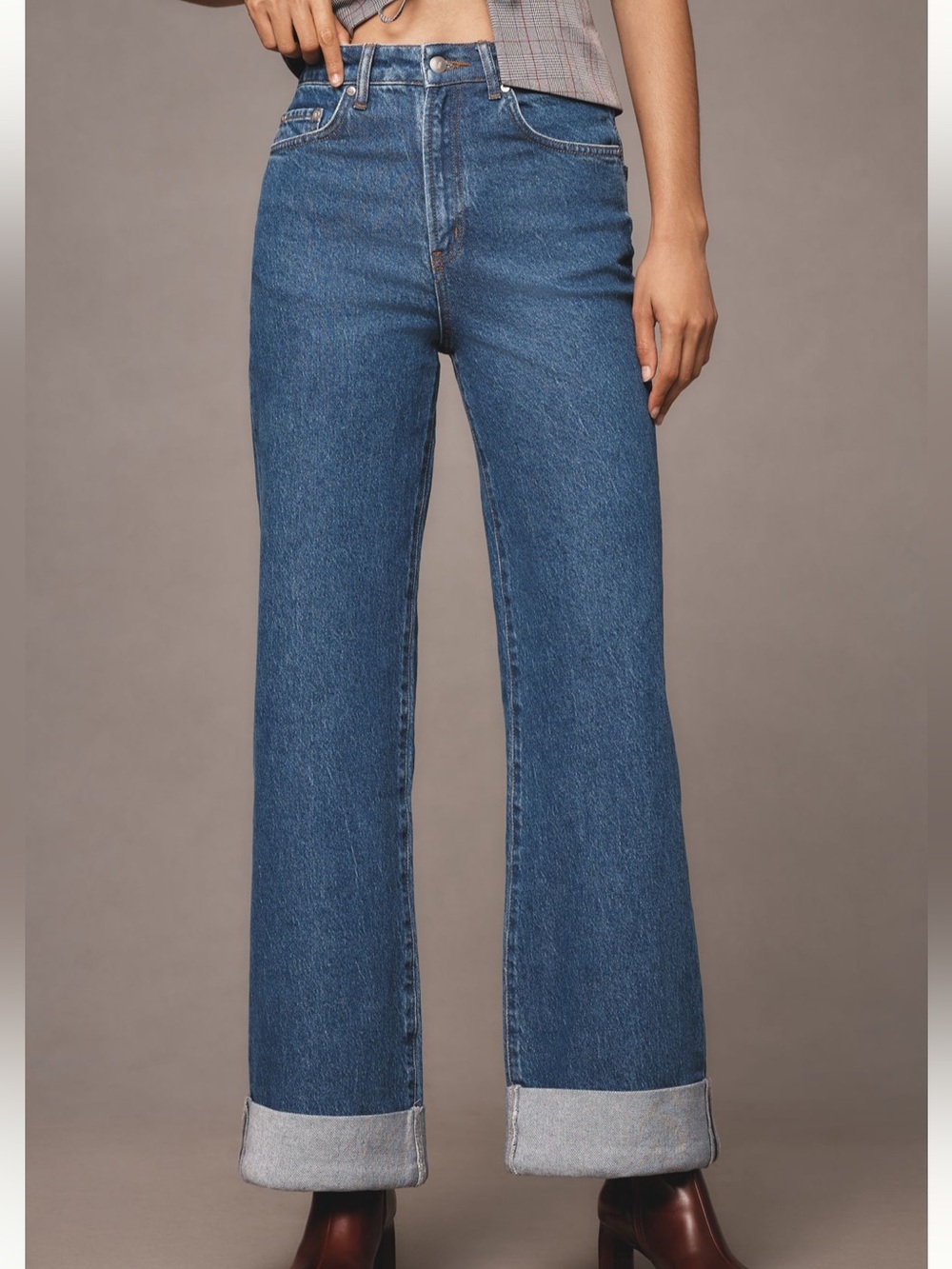 The Austyn High-Rise Cuffed Wide-Leg Jeans by Pilcro 22W PLUS SIZE